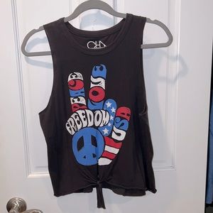 Gray tank with R/W/B peace sign. From Lord & Taylor. In great condition!